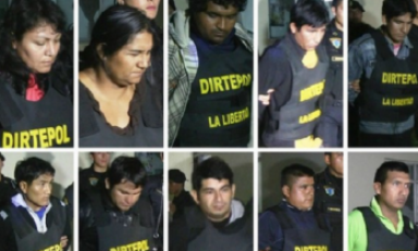 Presuntos integrantes de la banda criminal "Dragón Rojo- Nueva Era". (Foto PNP