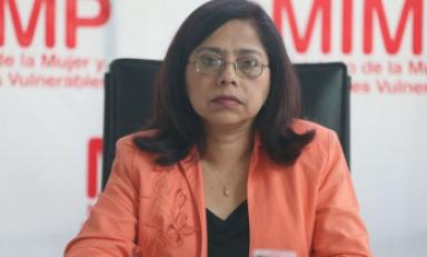 Ministra de la Mujer Marcela Huaita, arriba hoy al distrito de Chongoyape. (Foto Internet)