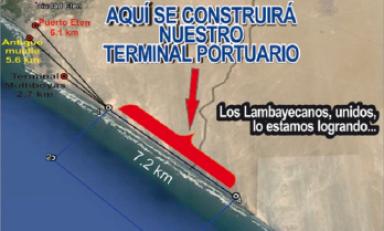 Mapa de la ubicación del futuro Terminal Portuario de Lambayeque. (Foto difusión)