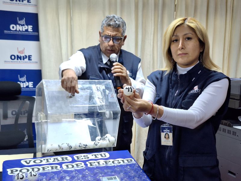 ONPE sorteó orden de aparición de las organizaciones políticas en la franja electoral