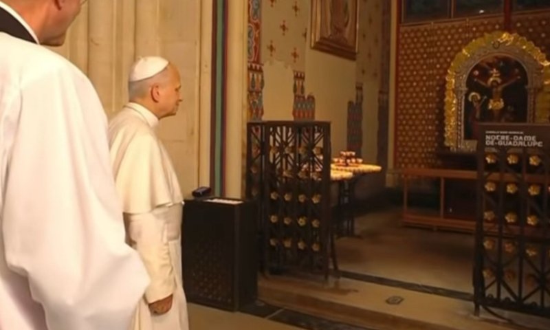 Papa León XIV en Francia: pontífice saludó imagen de Señor de los Milagros en Notre-Dame
