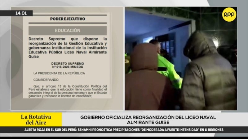 Gobierno anuncia que el colegio Liceo Naval Almirante Guise estará bajo la conducción del Minedu