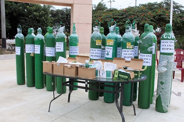 Lambayeque: colectivo Jayanca Respira dona balones de oxígeno para casos covid-19