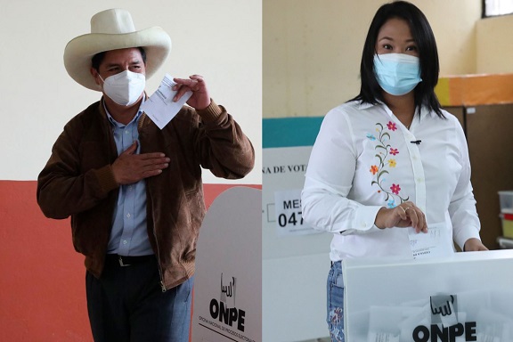 ONPE al 99.795%: Pedro Castillo 50.206%, Keiko Fujimori 49.794%