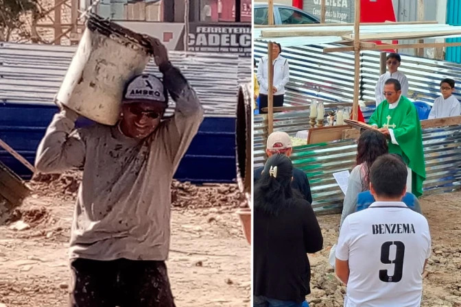 Sacerdote construye con sus propias manos una iglesia en Chiclayo, la diócesis peruana donde fue obispo León XIV