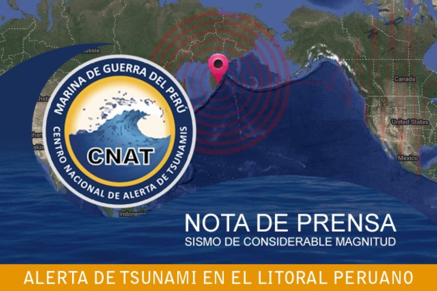 Marina de Guerra emite alerta de tsunami en el litoral peruano por sismo en Rusia 