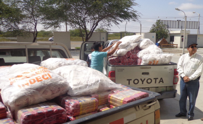 Chiclayo: brigadas que controlaron incendios reciben lotes de alimentos   