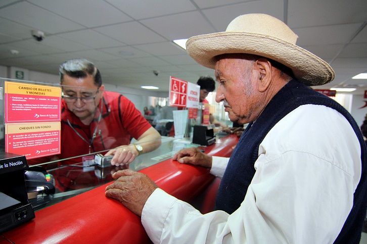 Banco de la Nación atendió a más de 21 mil usuarios de  Pensión 65 el fin de semana