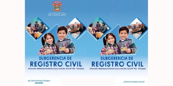 Chiclayo: Municipio provincial promueve campañas para reducir indocumentación en menores