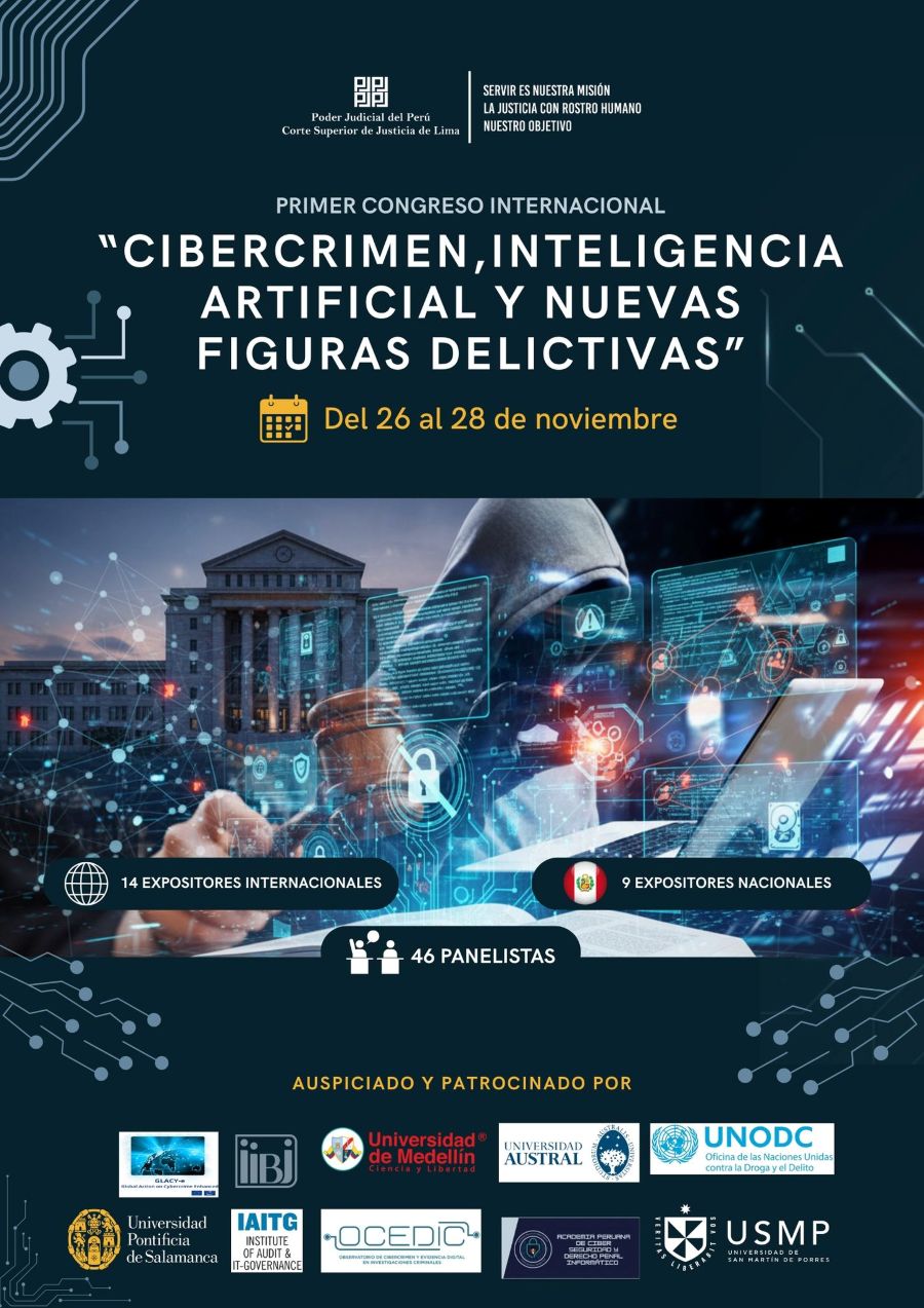 Perú acogerá al Primer Congreso Internacional sobre Cibercrimen, Inteligencia Artificial