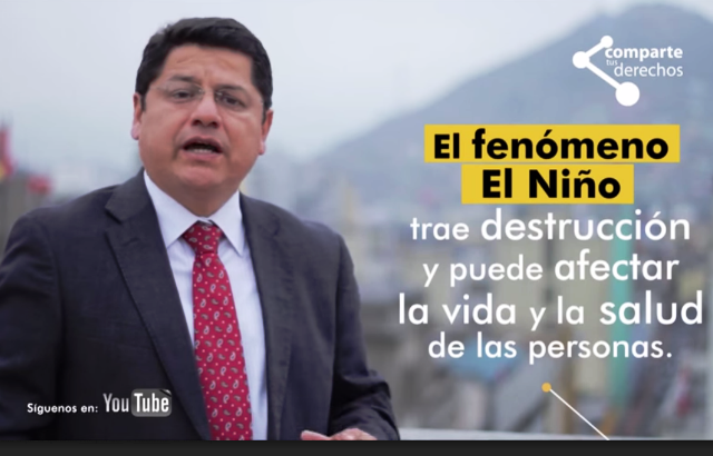 Titular de Defensoría del Pueblo pide a alcaldes cumplir con planes de contingencia por "El Niño"