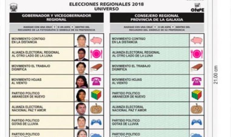 ONPE aprobó diseño de cédulas de sufragio para elecciones municipales y regionales de octubre