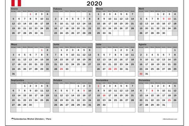 Estos son los días no laborables decretados por el gobierno para el 2020