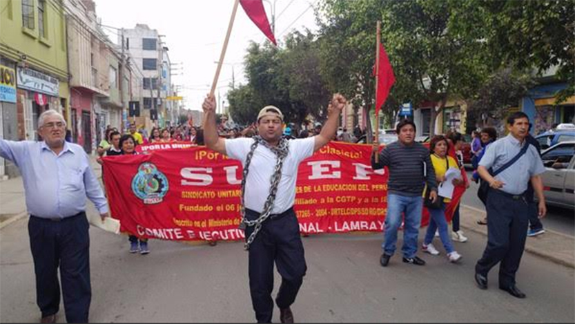 Docentes lambayecanos realizaron marcha de protesta