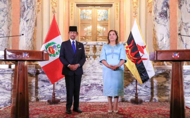 Presidenta Boluarte y sultán de Brunéi emiten declaración conjunta sobre 15 puntos