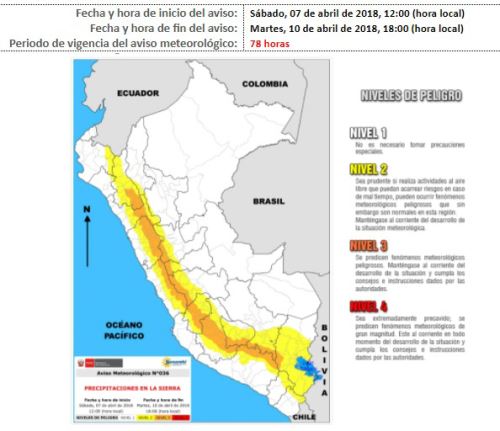 Lluvias intensas con descargas eléctricas se registrarán hasta el martes, también en Lambayeque