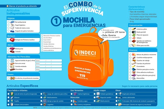 ¿Cómo preparar la mochila de emergencia para enfrentar un sismo?