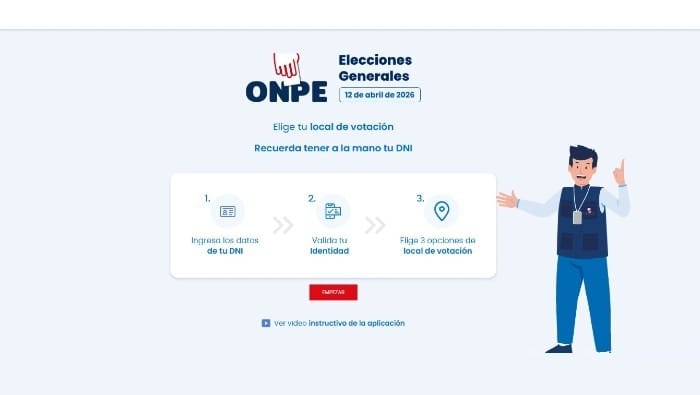 ONPE habilitará plataforma para elegir local de votación 