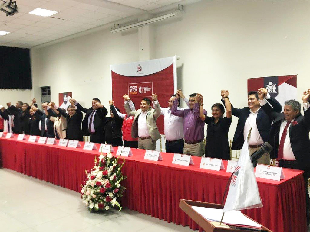 Partidos políticos firman 25 pactos éticos electorales para elecciones del 2020