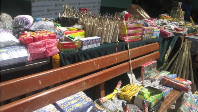 Incautan 1.5 ton. de productos pirotécnicos en céntrica galería de Chiclayo