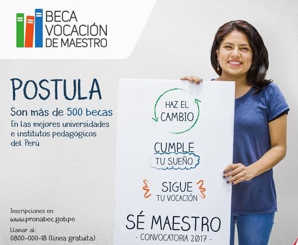 Chiclayo: Pronabec convoca a la beca “Vocación de Maestro” en todo el país
