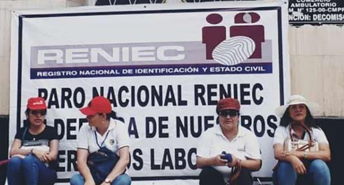 Dirigente de Reniec: “Los derechos no se negocian, es el sustento de nuestras familias”