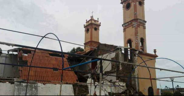 Templo colonial del distrito de Olmos colapsó tras lluvias