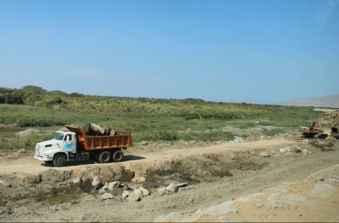 Terminaron construcción de defensa ribereña en el río Reque