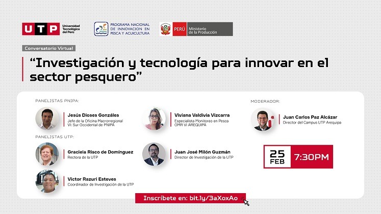 UTP y Ministerio de la Producción harán conversatorio sobre investigación y tecnología en el sector pesquero