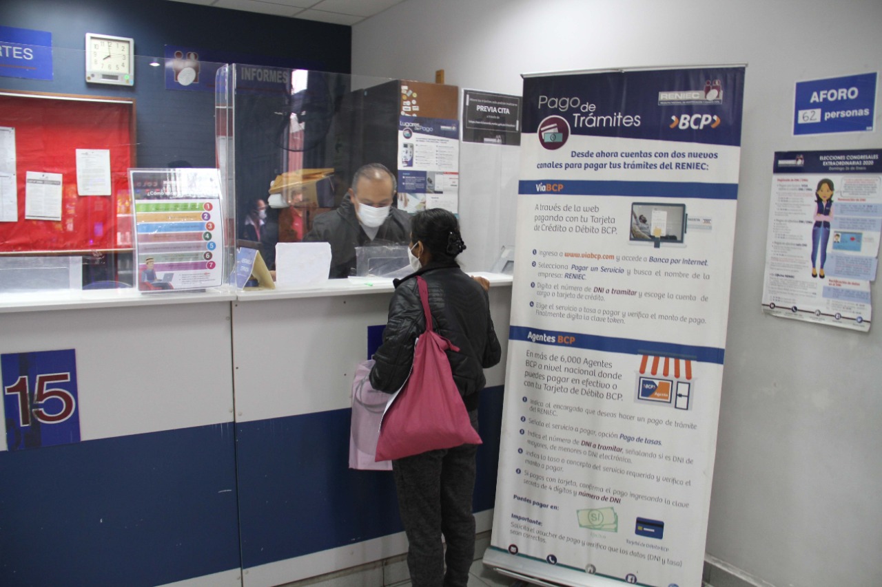 Reniec  reabre 47 oficinas en localidades que dejaron de ser riesgo extremo